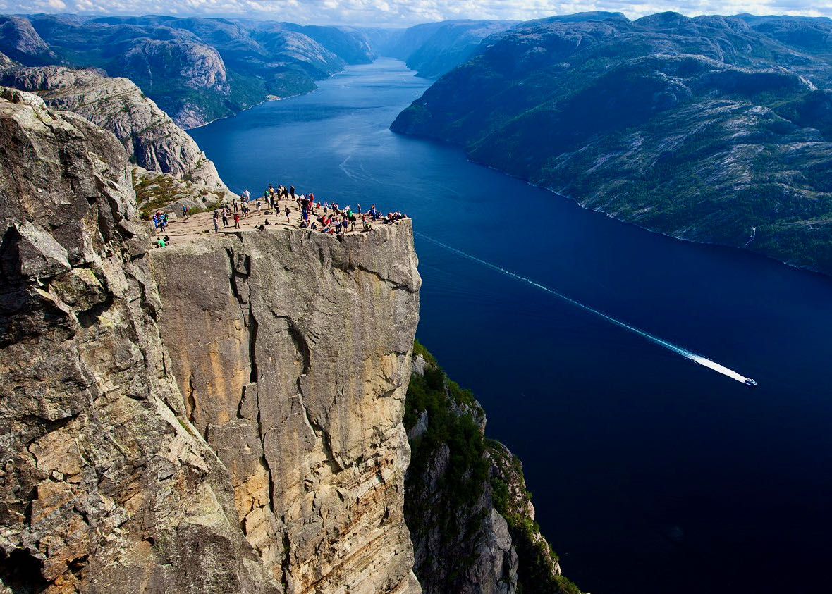 Admiring Pulpit Rock (from below)