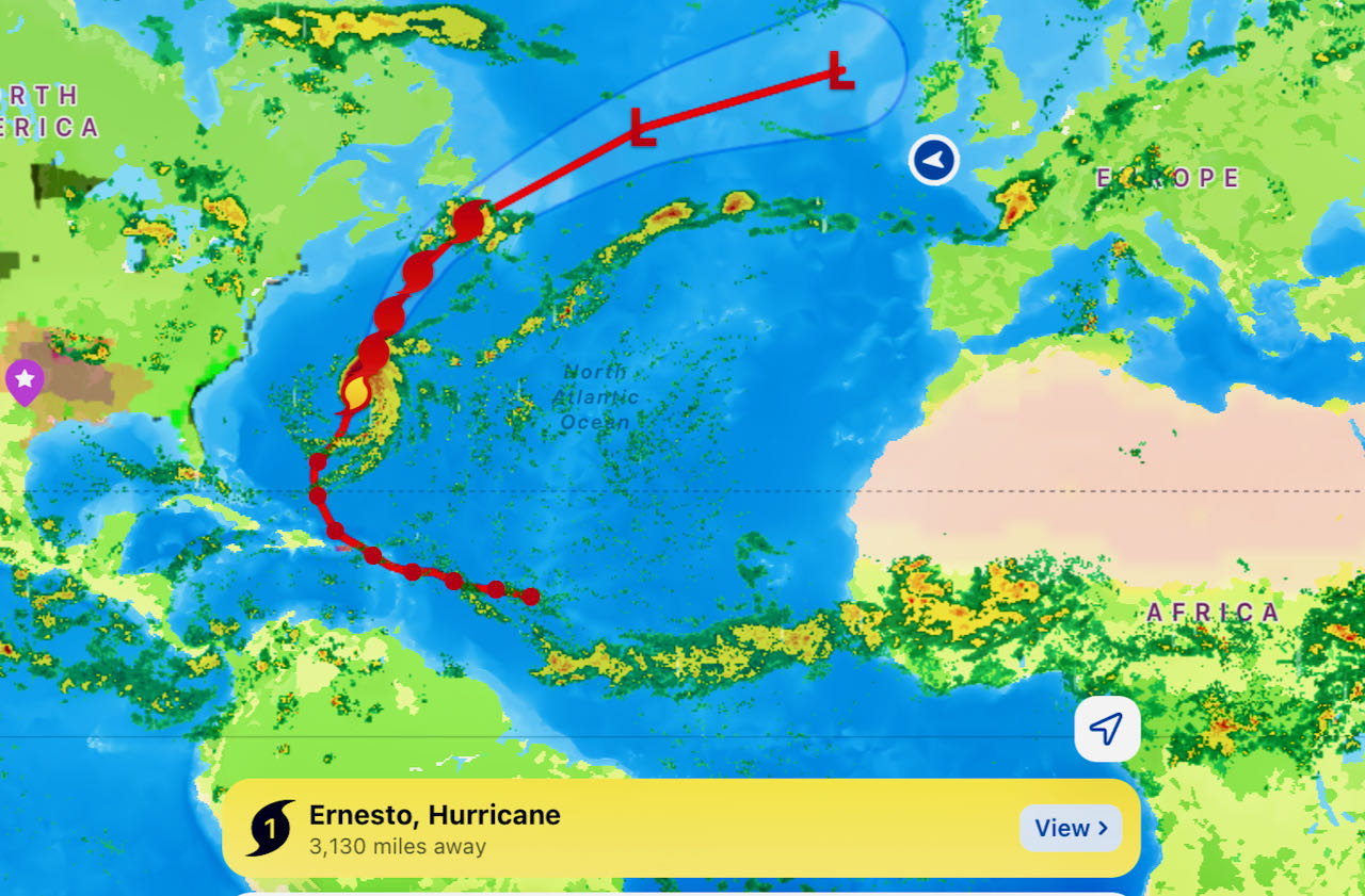 How close will Ernesto be