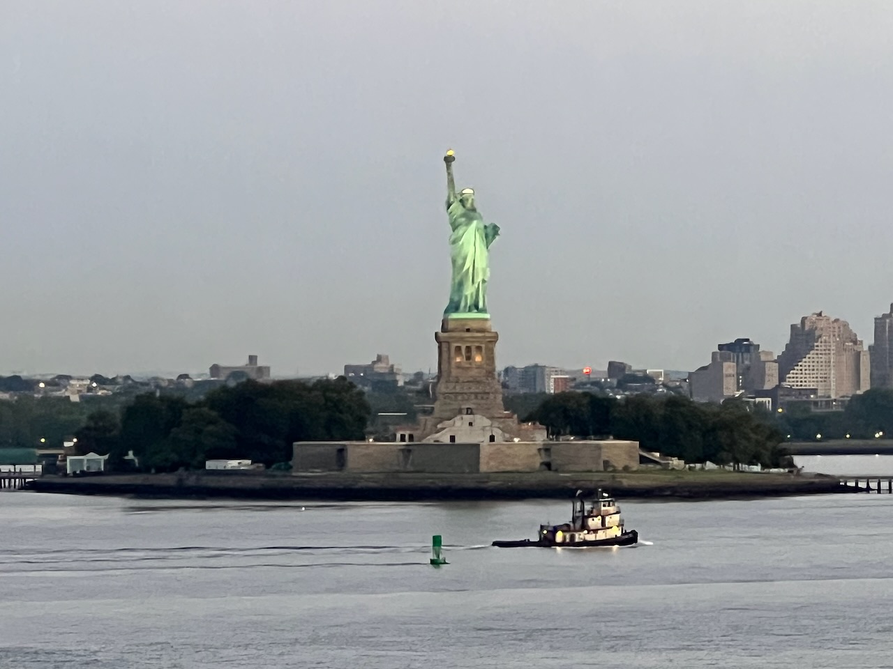 Sailing past Lady Liberty