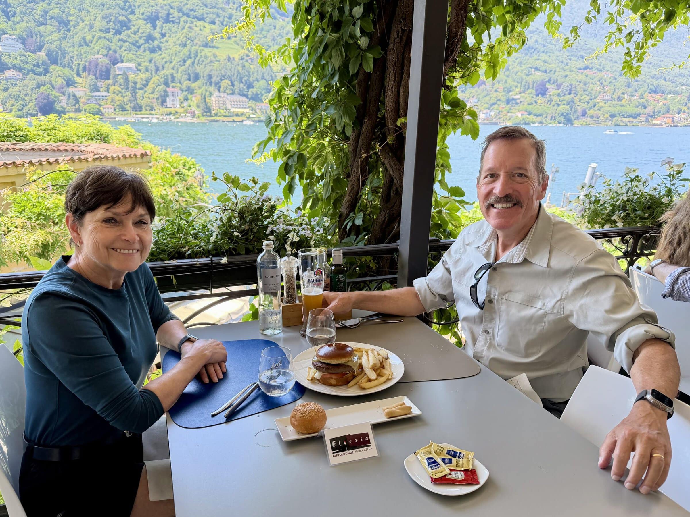 At lunch on Isola Bella