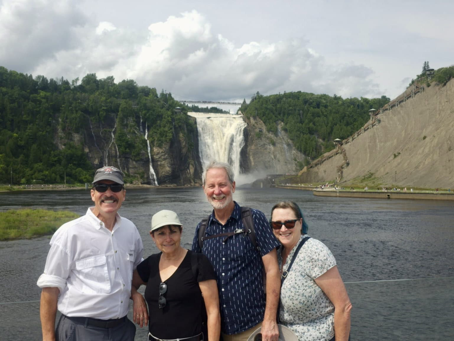 The four of us in front of Montmorency Falls