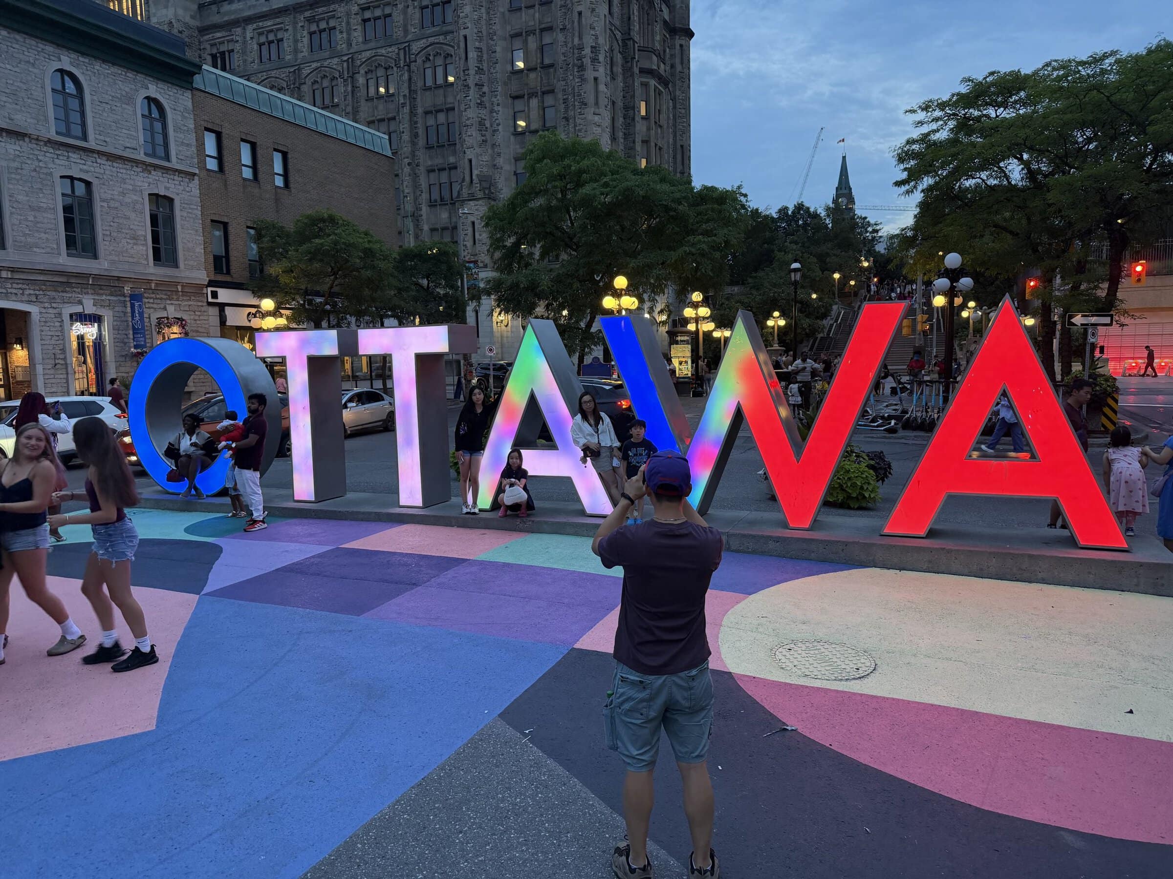 A big sign with colorful letters that says Ottawa