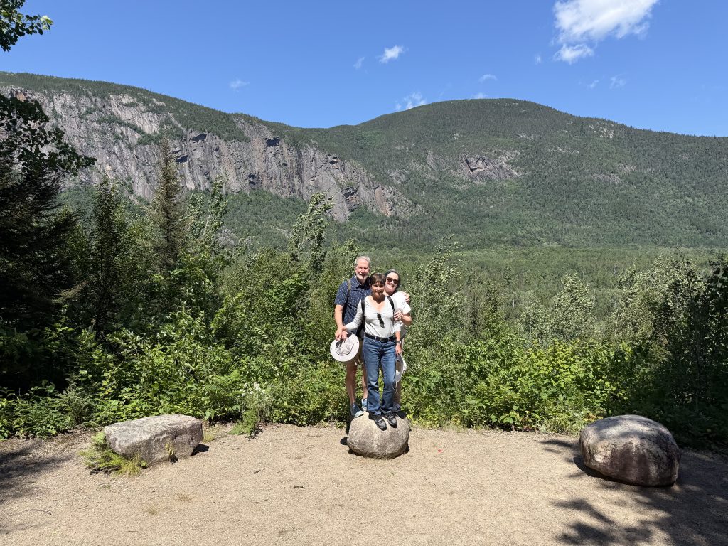 Karen, Melody and Gregg on a big rock during our hike