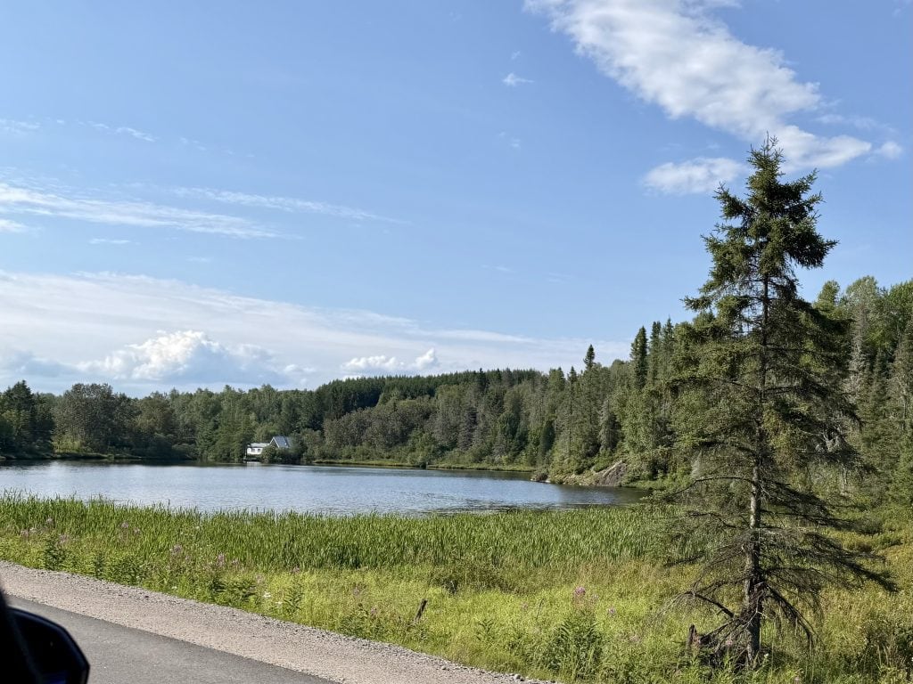 Driving through the forests, by the small lakes