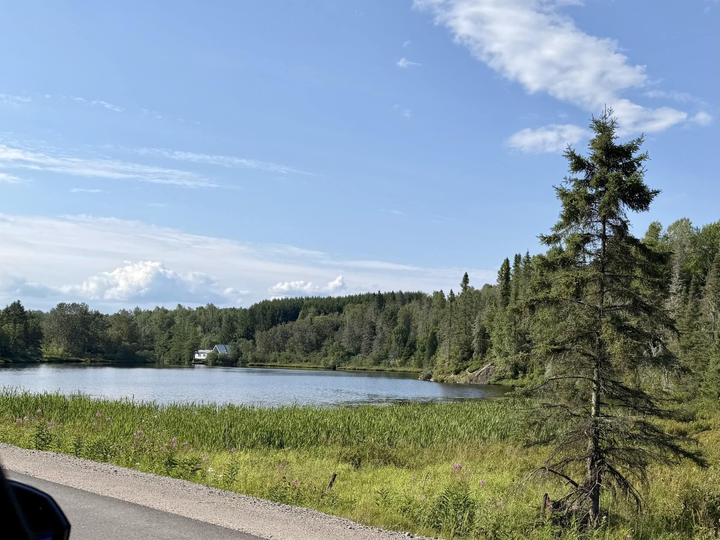 Driving through the forests, by the small lakes