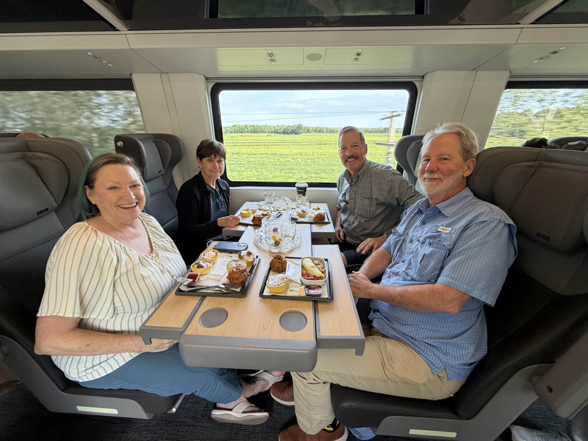 Sitting on the train headed for Montreal