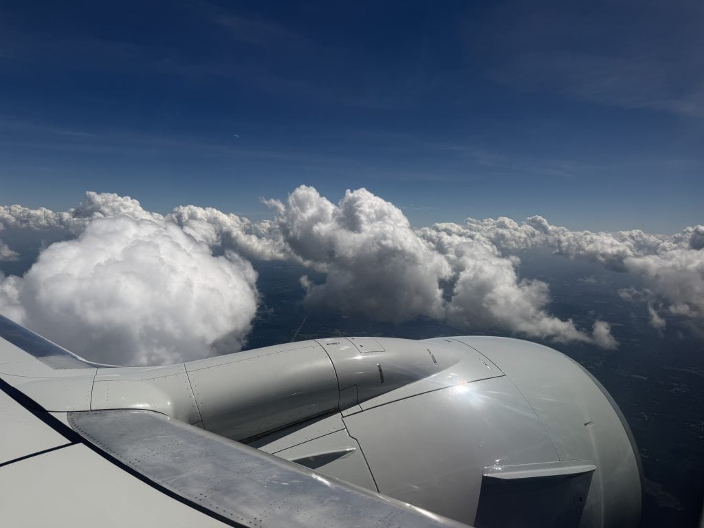 Blue sky and clouds for our uneventful flight home.