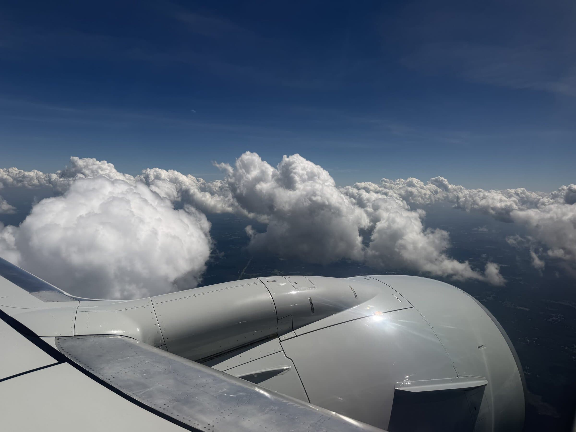 Blue sky and clouds for our uneventful flight home.